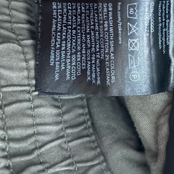 H&M Army Green High Rise Cargo Pull on Jogger Pants Size Small - Picture 6 of 9